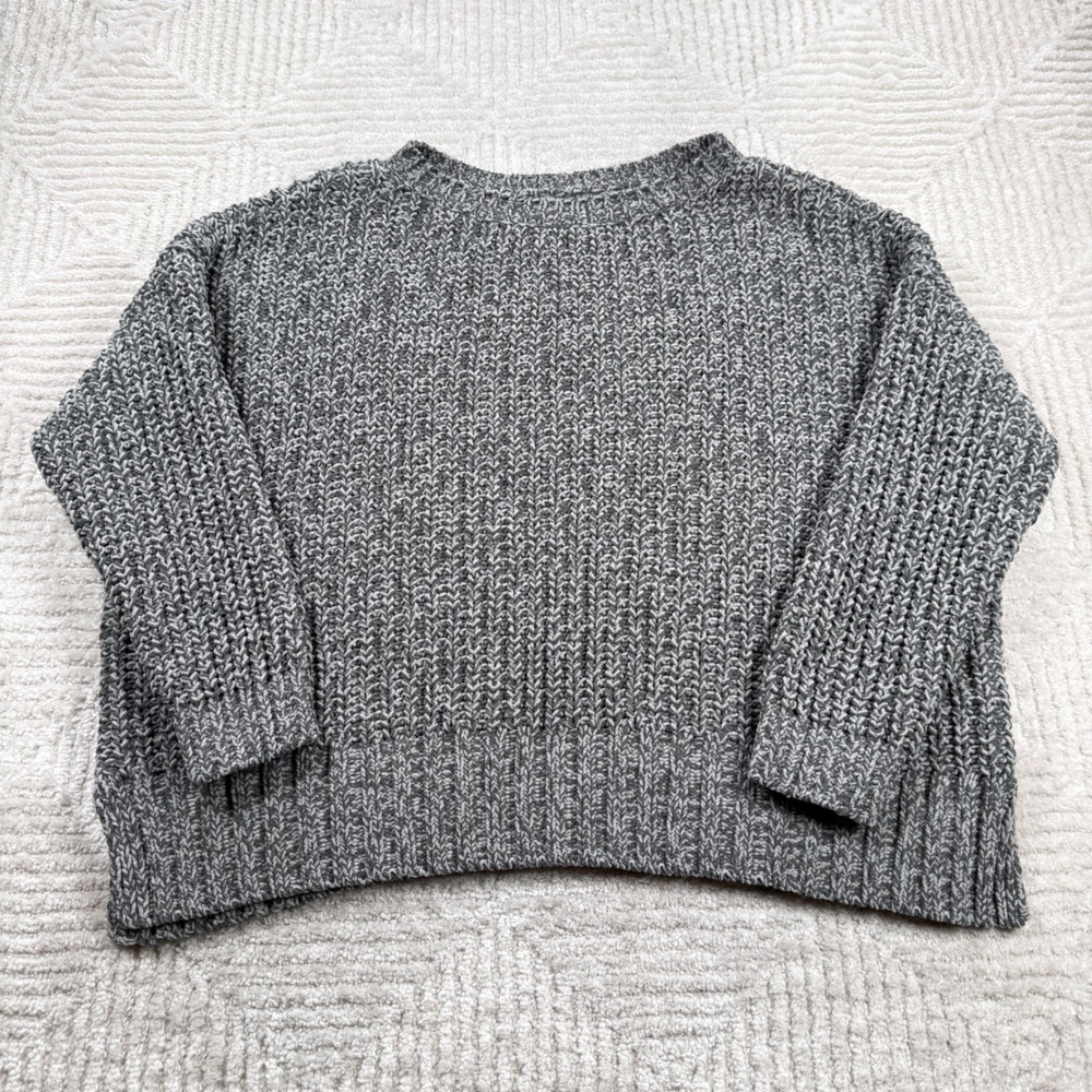 American Eagle Chenille Sweater Womens S Grey Marled Chunky Relaxed Cozy Casual